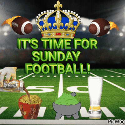 A Poster That Says It 'S Time For Sunday Football On It GIF