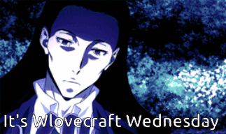 A Poster That Says It 'S Wlovecraft Wednesday With A Man In A Suit GIF