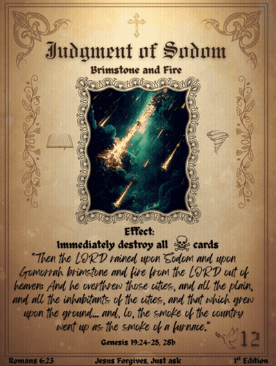 A Poster That Says Judgment Of Sadom Brimstone And Fire GIF
