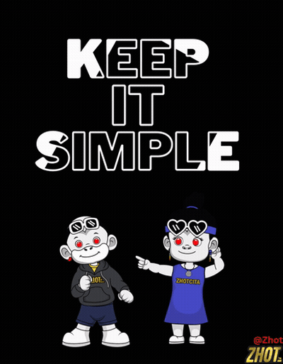 A Poster That Says Keep It Simple With Two Characters On It GIF
