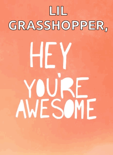 A Poster That Says Lil Grasshopper Hey Youre Awesome GIF