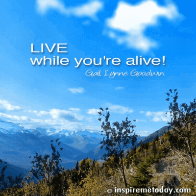 A Poster That Says Live While You 'Re Alive By Gral Lynne Goodwin GIF