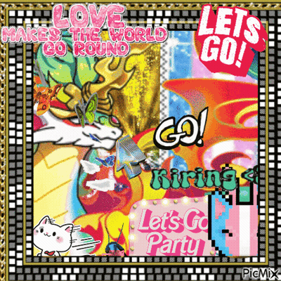 A Poster That Says Love Makes The World Go Round And Let 'S Go GIF