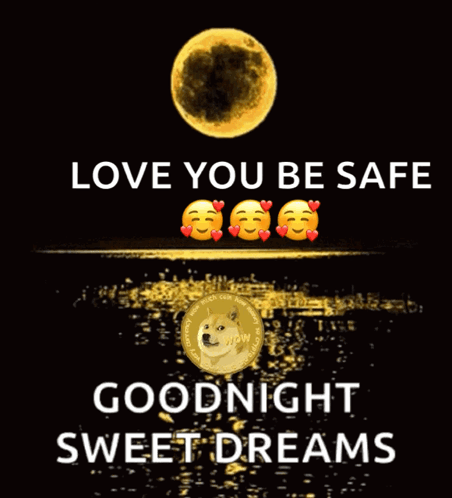 A Poster That Says Love You Be Safe Goodnight Sweet Dreams On It GIF