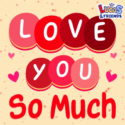 A Poster That Says Love You So Much With Hearts GIF