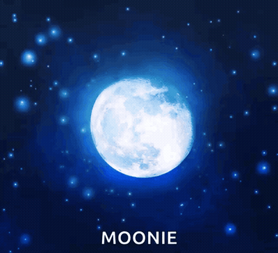 A Poster That Says " Love You To The Moon And Back Always And Forever Moonie " GIF