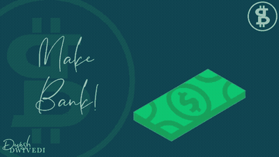 A Poster That Says Make Bank With A Stack Of Money GIF