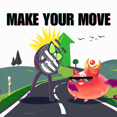 A Poster That Says Make Your Move With Two Monsters On A Road GIF