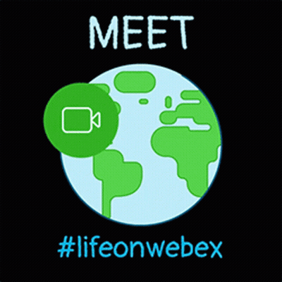 A Poster That Says Meet #Lifeonwebex With A Picture Of A Globe GIF