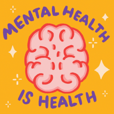 A Poster That Says Mental Health Is Health GIF