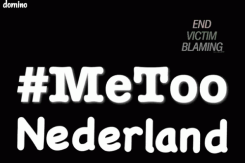 A Poster That Says #Metoo Nederland In White Letters On A Black Background GIF