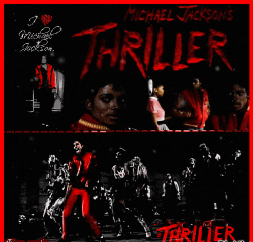 A Poster That Says Michael Jackson Thriller Halloween GIF