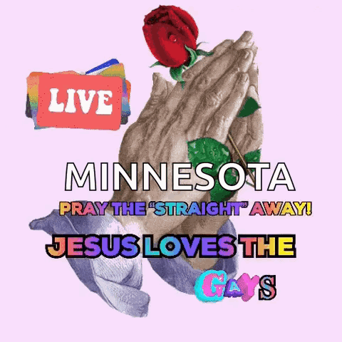 A Poster That Says Minnesota Pray The Straight Away GIF