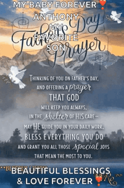A Poster That Says My Baby Forever Anthony My Favorite Son GIF