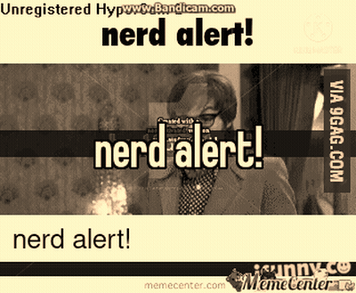 A Poster That Says ' Nerd Alert ' At The Top And ' Nerd Alert ' At The Bottom GIF