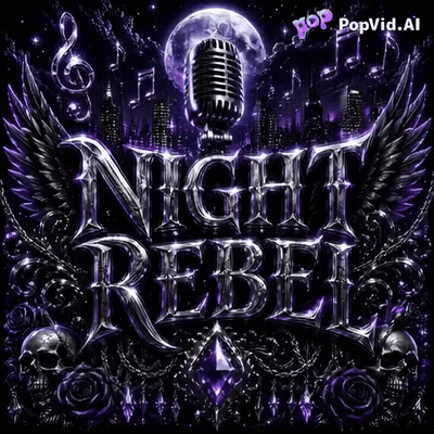 A Poster That Says Night Rebel With A Microphone In The Background GIF