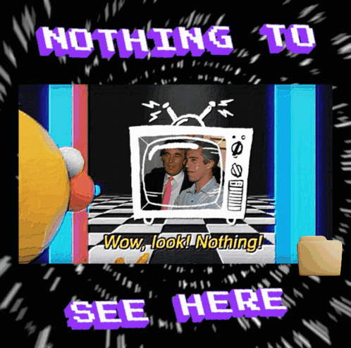 A Poster That Says Nothing To See Here With Two Men In Front Of A Television GIF