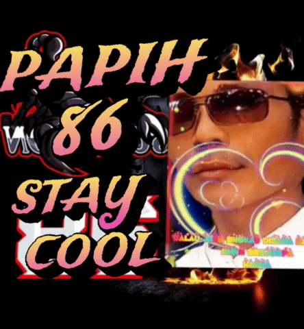 A Poster That Says Papih 86 Stay Cool With A Man Wearing Sunglasses GIF