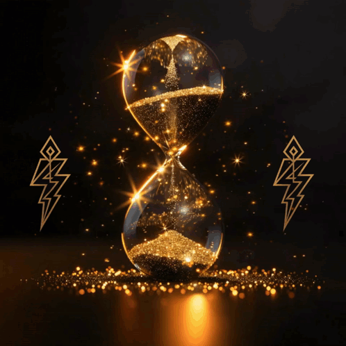 A Poster That Says Patience Is A Frequency With A Hourglass GIF