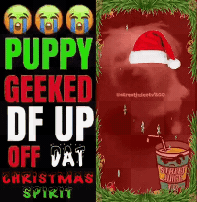 A Poster That Says Puppy Geeked Df Up Off Dat GIF