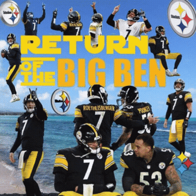 A Poster That Says Return The Big Ben With A Bunch Of Football Players GIF