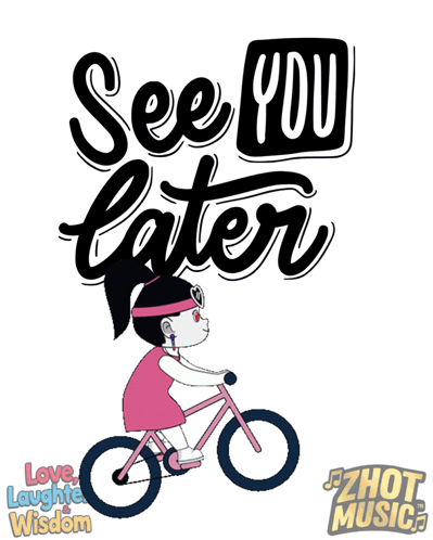 A Poster That Says " See You Later " With Two People On Bikes GIF
