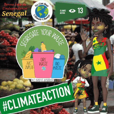 A Poster That Says Segregate Your Waste And Climate Action GIF