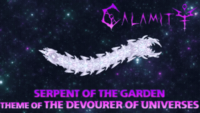 A Poster That Says Serpent Of The Garden The Devourer Of Universes GIF