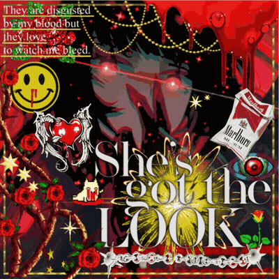 A Poster That Says She 'S Got The Look With A Marlboro Pack On It GIF