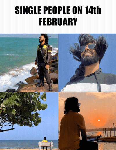 A Poster That Says Single People On 14Th February On The Top GIF