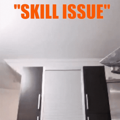 A Poster That Says " Skill Issue " In Orange GIF