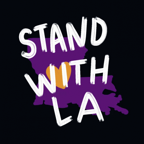 A Poster That Says " Stand With La " On It GIF