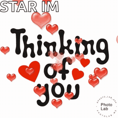 A Poster That Says Star Im Thinking Of You With Red Hearts GIF