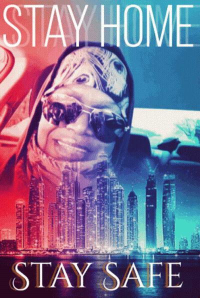 A Poster That Says " Stay Home Stay Safe " On It GIF