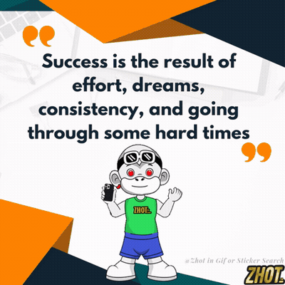 A Poster That Says Success Is The Result Of Effort Dreams Consistency Going Through Some Hard Times GIF
