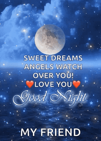 A Poster That Says Sweet Dreams Angels Watch Over You GIF