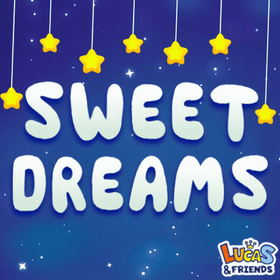 A Poster That Says Sweet Dreams With Hanging Stars GIF