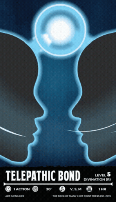 A Poster That Says Telepathic Bond Level 5 Divination R GIF