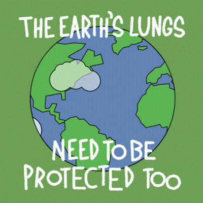 A Poster That Says The Earth 'S Lungs Need To Be Protected GIF