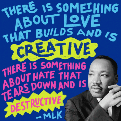 A Poster That Says There Is Something About Love That Builds And 'S Creative GIF