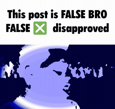 a poster that says this post is false bro false x disapproval