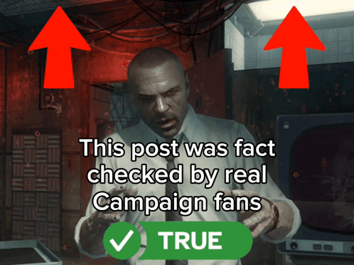 A Poster That Says This Post Was Fact Checked By Real Campaign Fans With A Picture Of A Zombie GIF