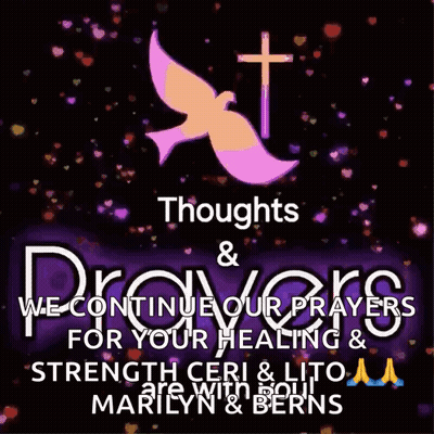 A Poster That Says Thoughts And Prayers For Your Healing And Strength GIF