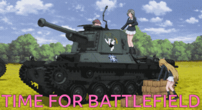 A Poster That Says Time For Battlefield With A Tank GIF