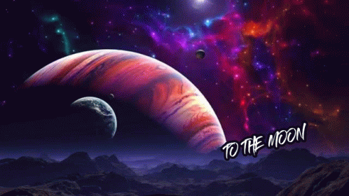 A Poster That Says " To The Moon With Dog " GIF