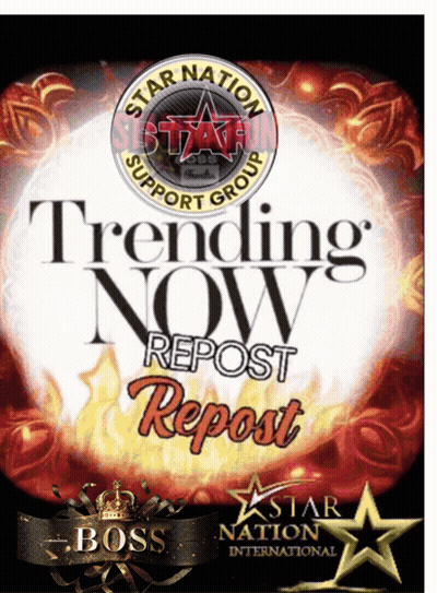 A Poster That Says " Trending Now Repost " On It GIF