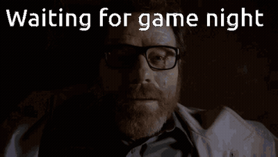 A Poster That Says Waiting For Game Night GIF