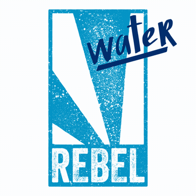 A Poster That Says Water Rebel With A Hand Holding A Spray Bottle GIF