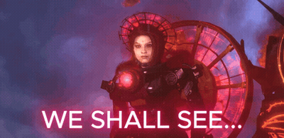 A Poster That Says We Shall See With A Woman On It GIF