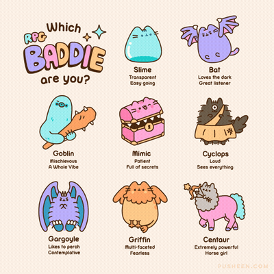 A Poster That Says " Which Baddie Are You " On It GIF